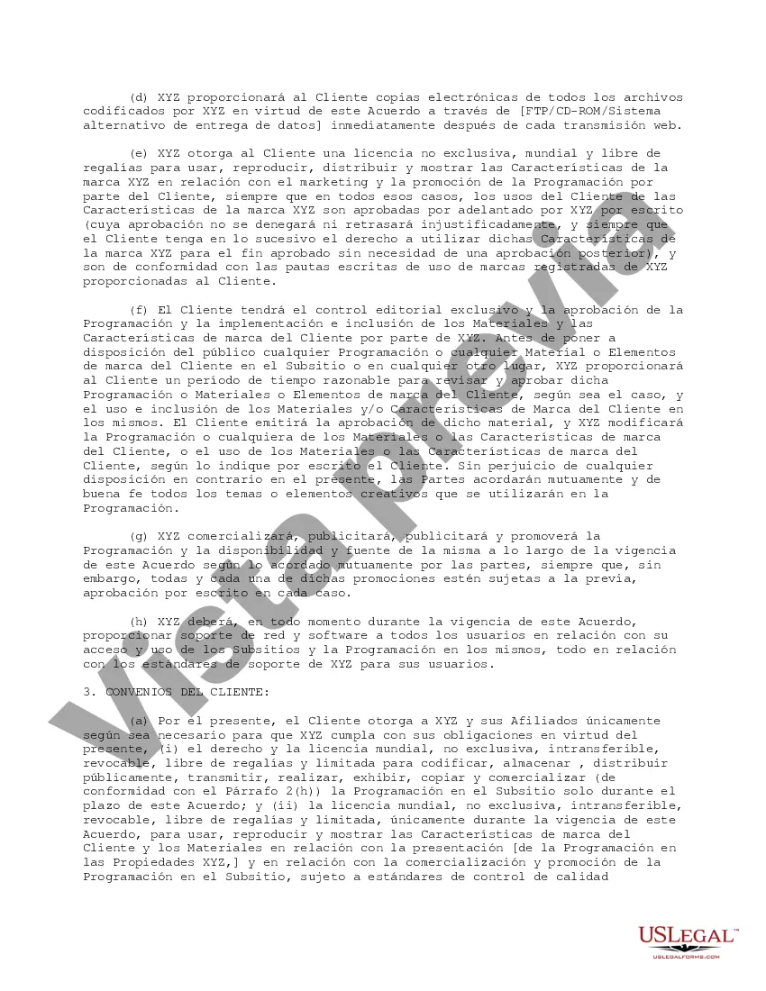 Preview Acuerdo de hospedaje y transmisión de transmisiones en vivo y pregrabadas