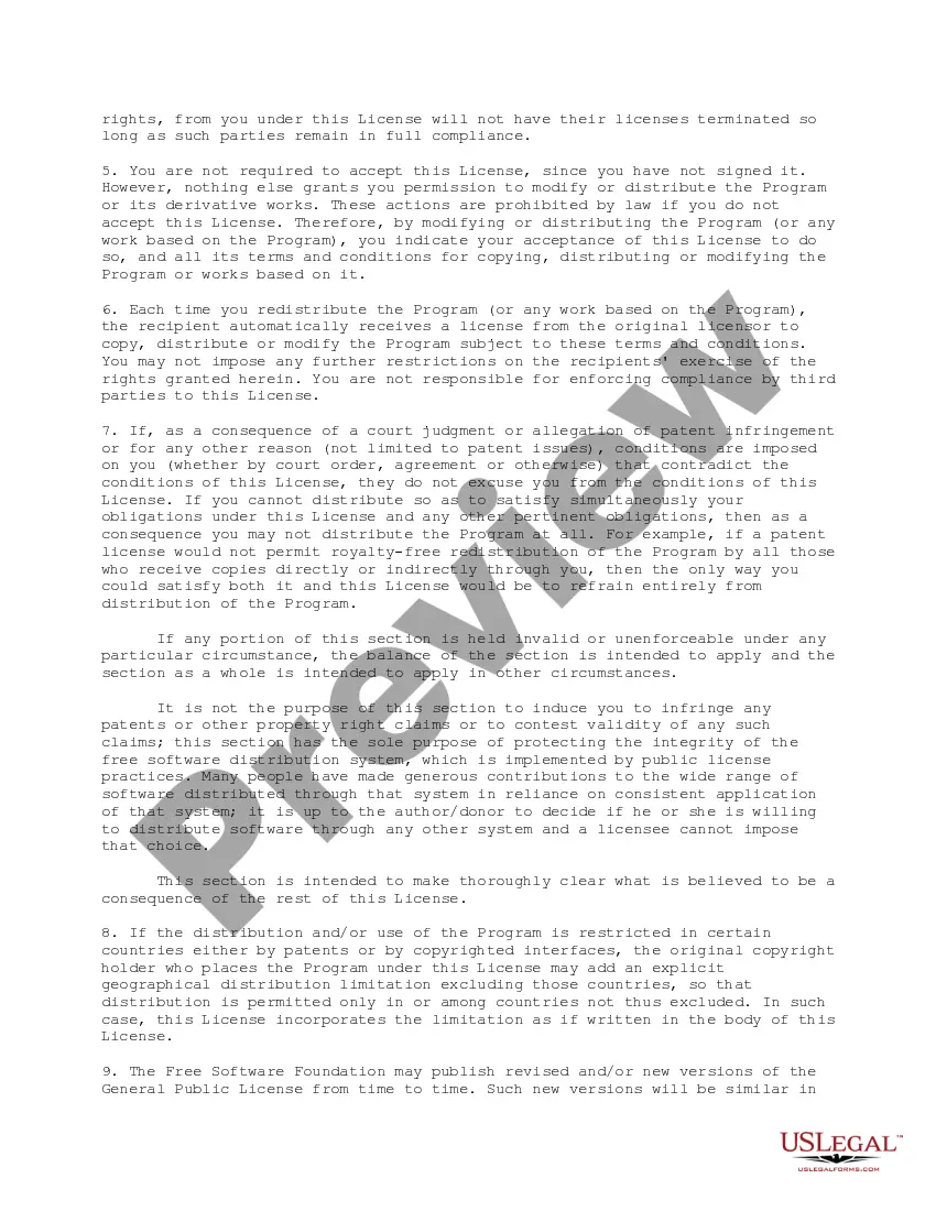 Get GNU General Public License Version 2 June 1991 Preview GNU General Public License Version 2 June 1991