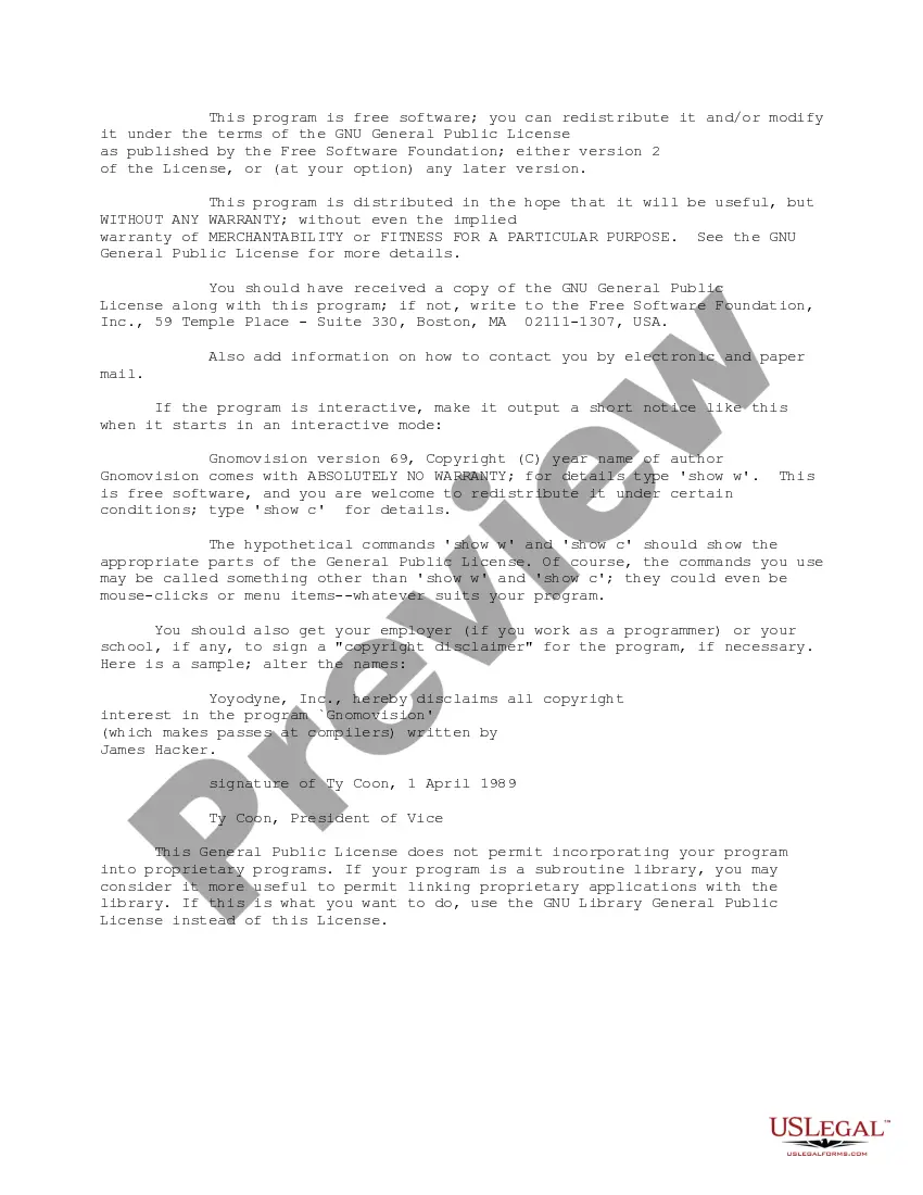 Get GNU General Public License Version 2 June 1991 Preview GNU General Public License Version 2 June 1991