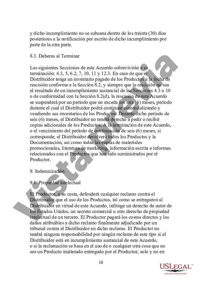 Preview Acuerdo de distribución de revendedor