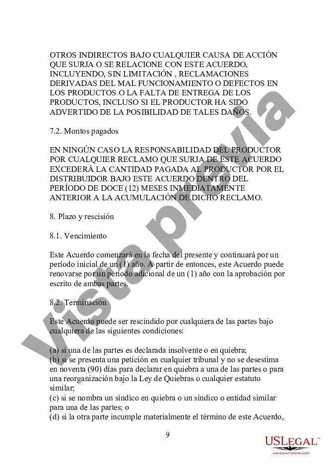 Preview Acuerdo de distribución de revendedor