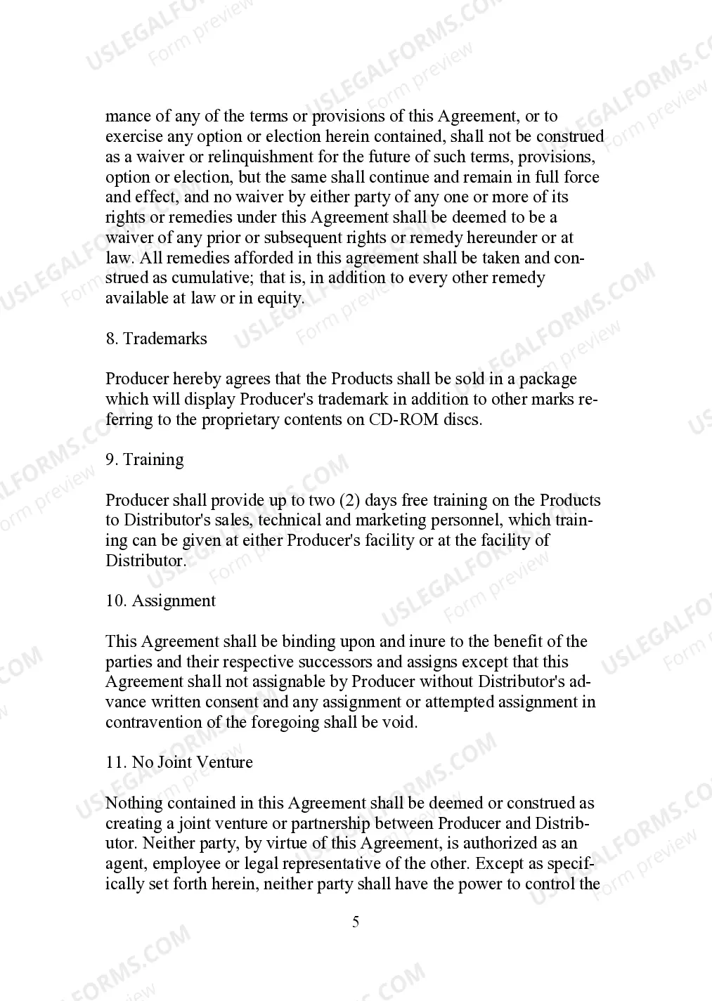 Preview Original Equipment Manufacture Distribution Agreement