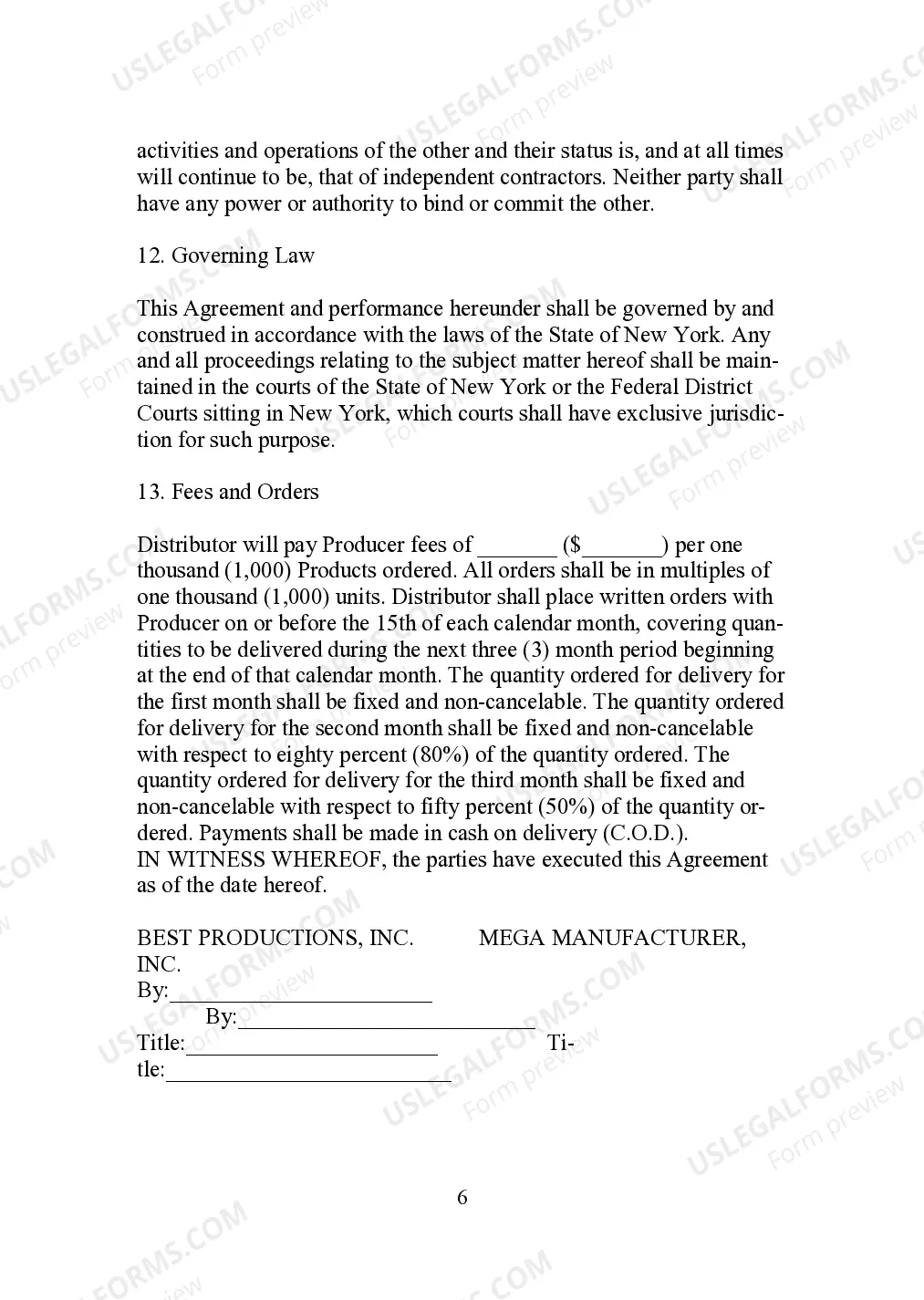 Preview Original Equipment Manufacture Distribution Agreement