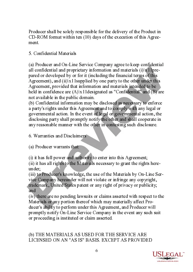 Get License Agreement for Distribution of Multimedia Product by Online Service Preview License Agreement for Distribution of Multimedia Product by Online Service