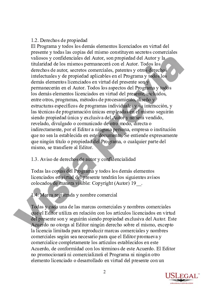 Preview Formulario - Acuerdo de publicación de productos multimedia