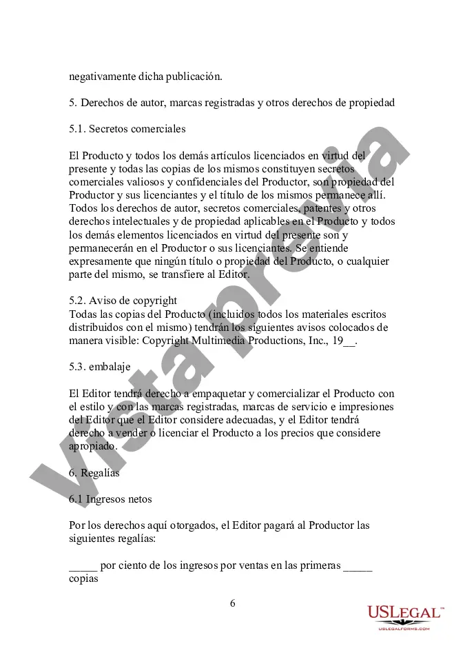 Preview Acuerdo de publicación de productos multimedia orientados al editor