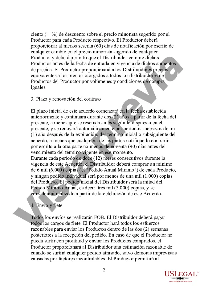 Preview Formulario - Acuerdo de distribución de ventas de grandes cantidades