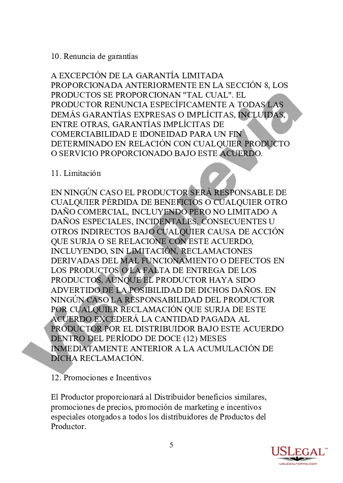 Preview Formulario - Acuerdo de distribución de ventas de grandes cantidades