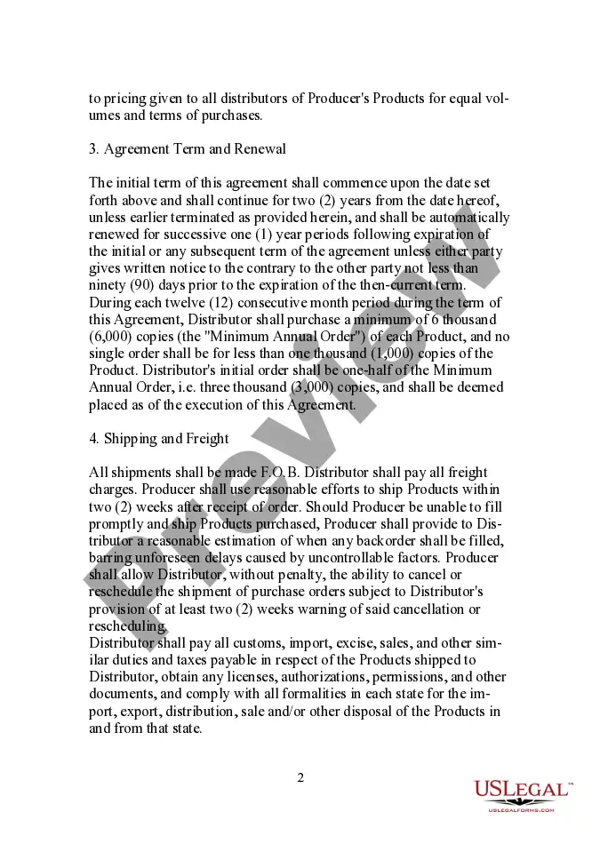 Get Form - Large Quantity Sales Distribution Agreement Preview Form - Large Quantity Sales Distribution Agreement