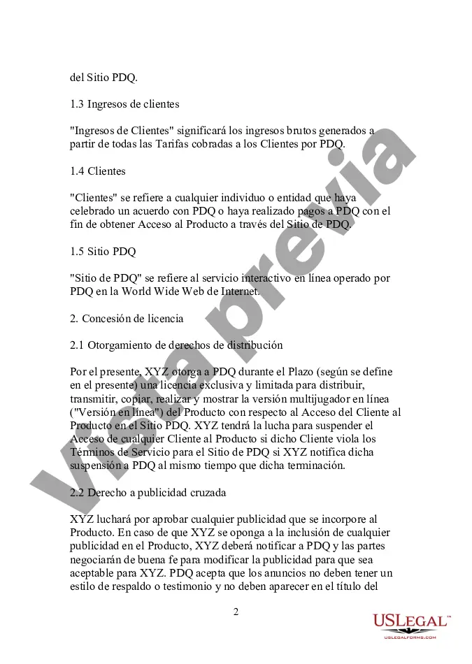 Preview Formulario - Acuerdo de licencia de distribución interactiva