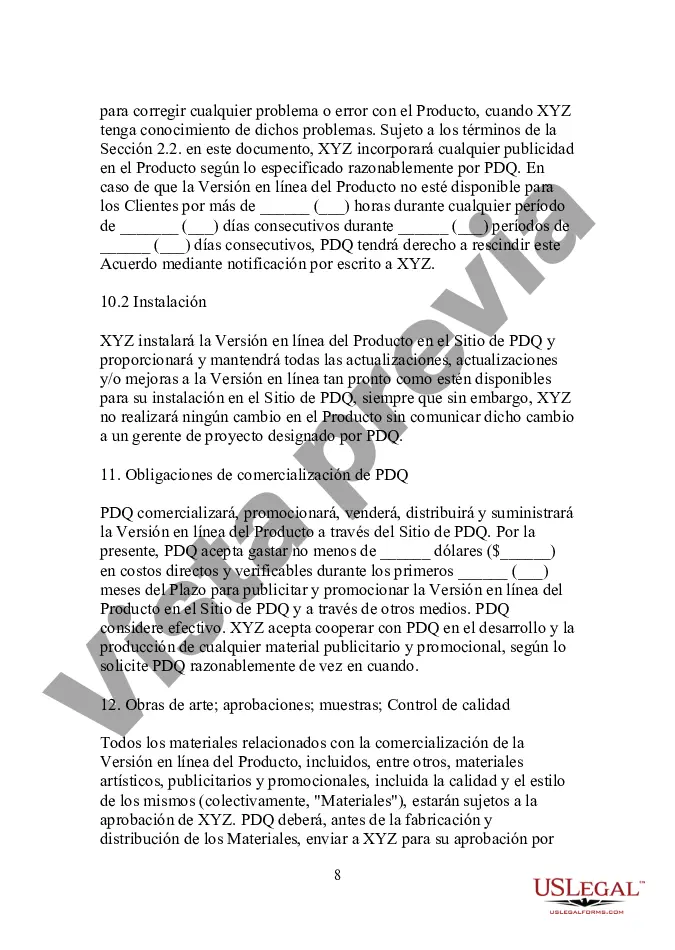 Preview Formulario - Acuerdo de licencia de distribución interactiva