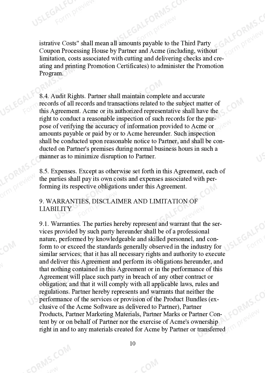 Preview Promotional Bundling Agreement