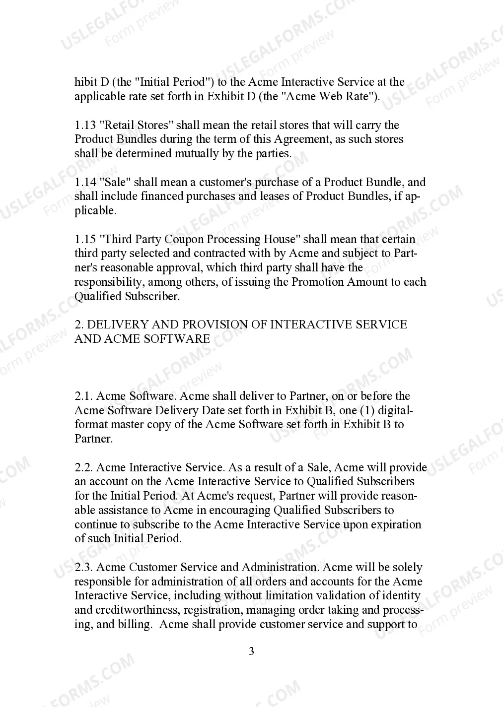 Preview Promotional Bundling Agreement