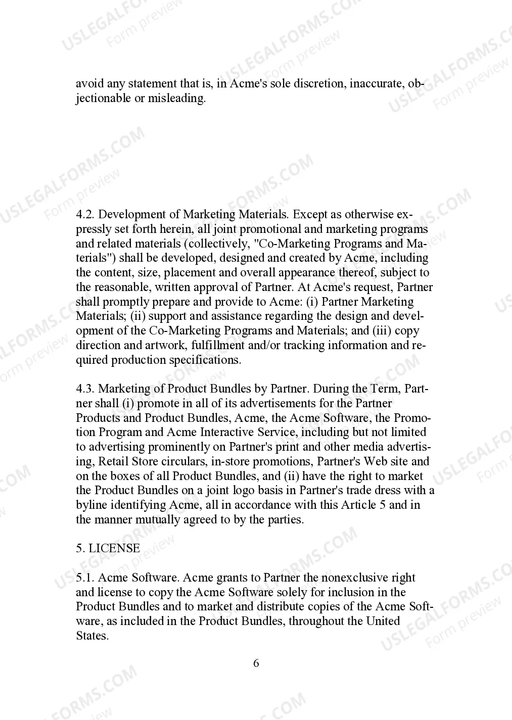 Preview Promotional Bundling Agreement