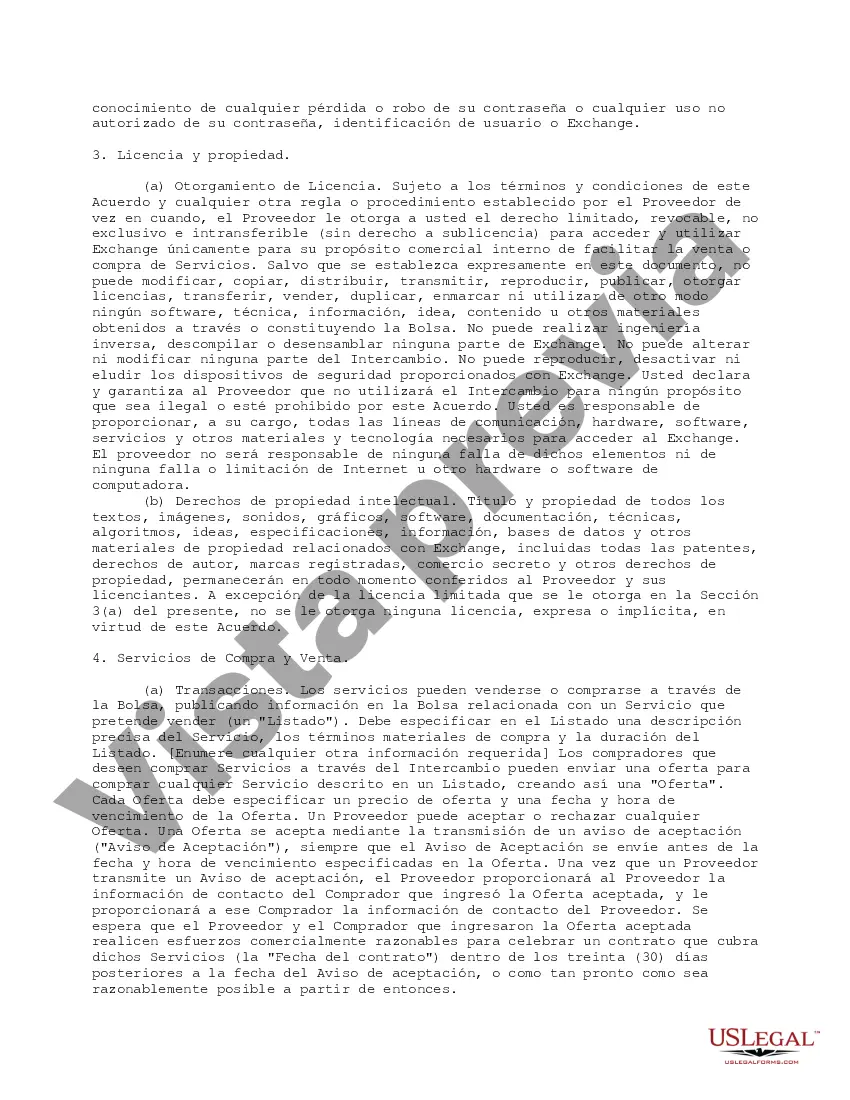 Preview Acuerdo de miembro de intercambio de proveedores