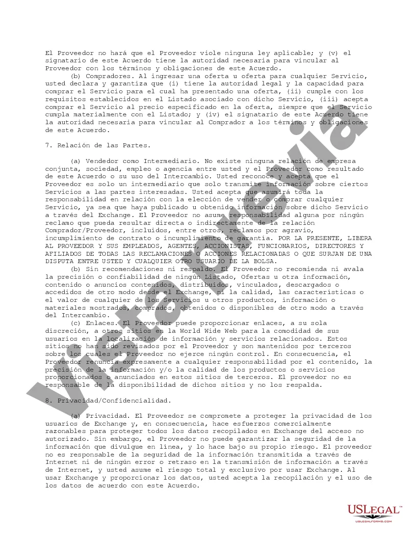 Preview Acuerdo de miembro de intercambio de proveedores