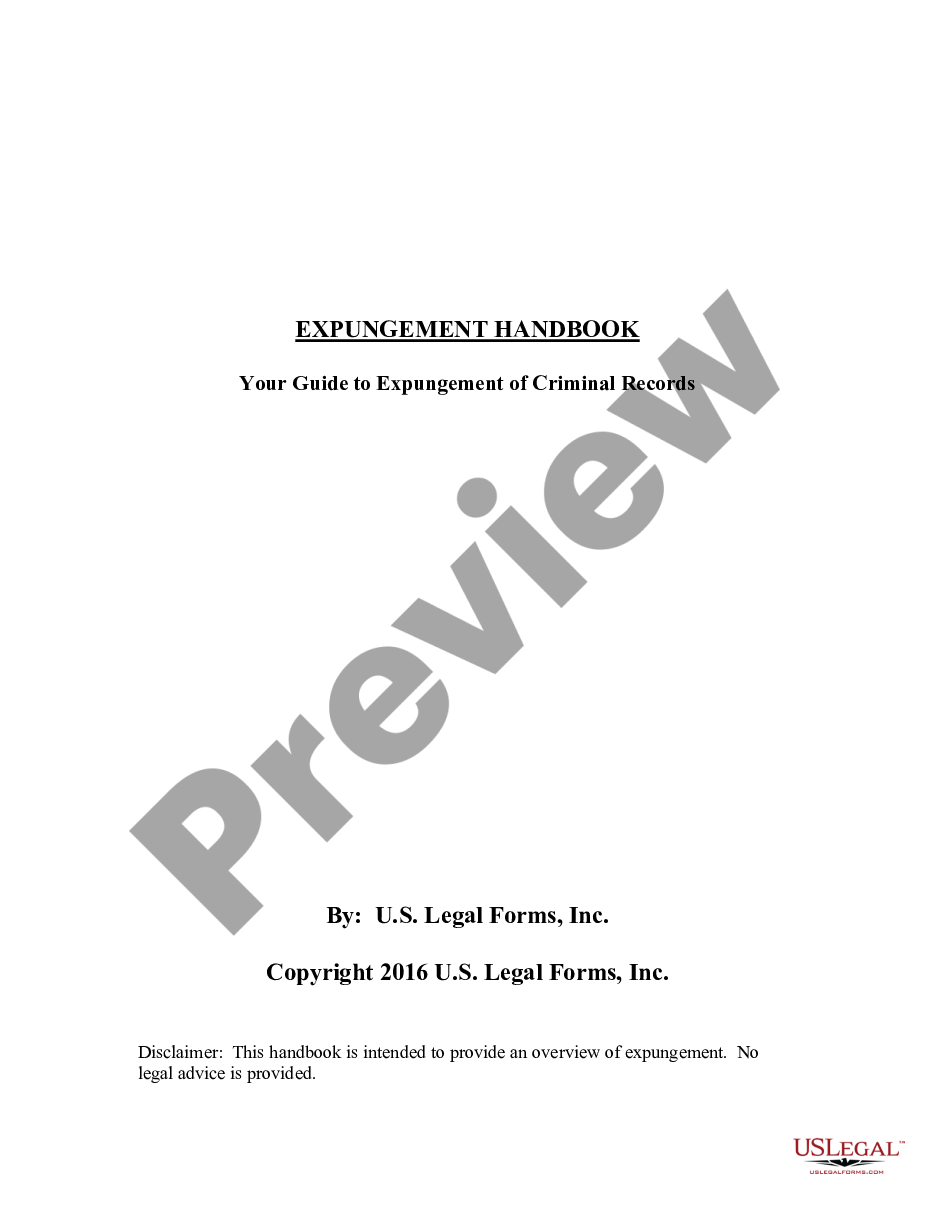 form Expungement Handbook - Procedures and Law preview