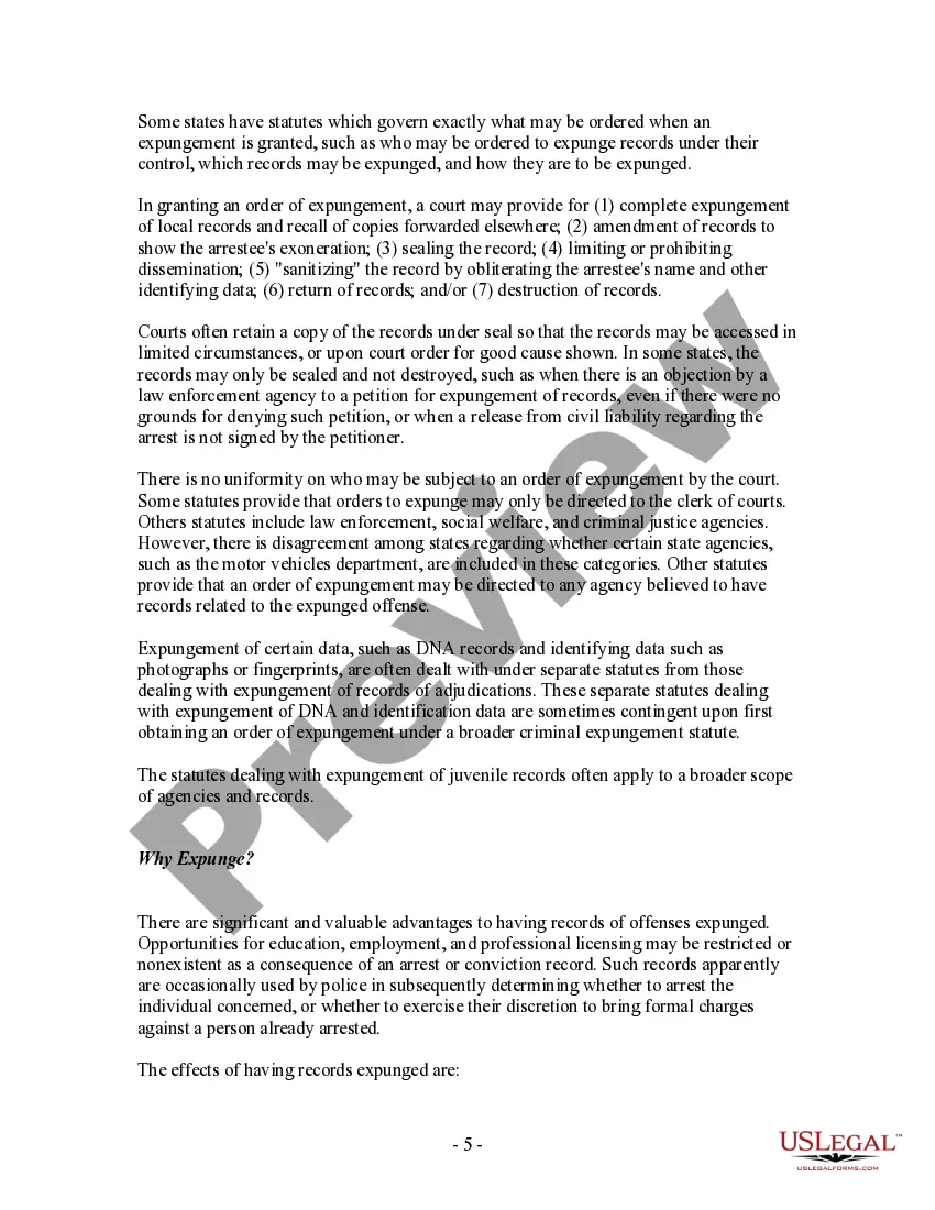 Get Expungement Handbook - Procedures and Law Preview Expungement Handbook - Procedures and Law
