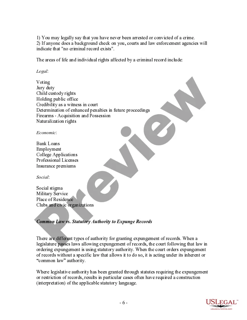 Get Expungement Handbook - Procedures and Law Preview Expungement Handbook - Procedures and Law