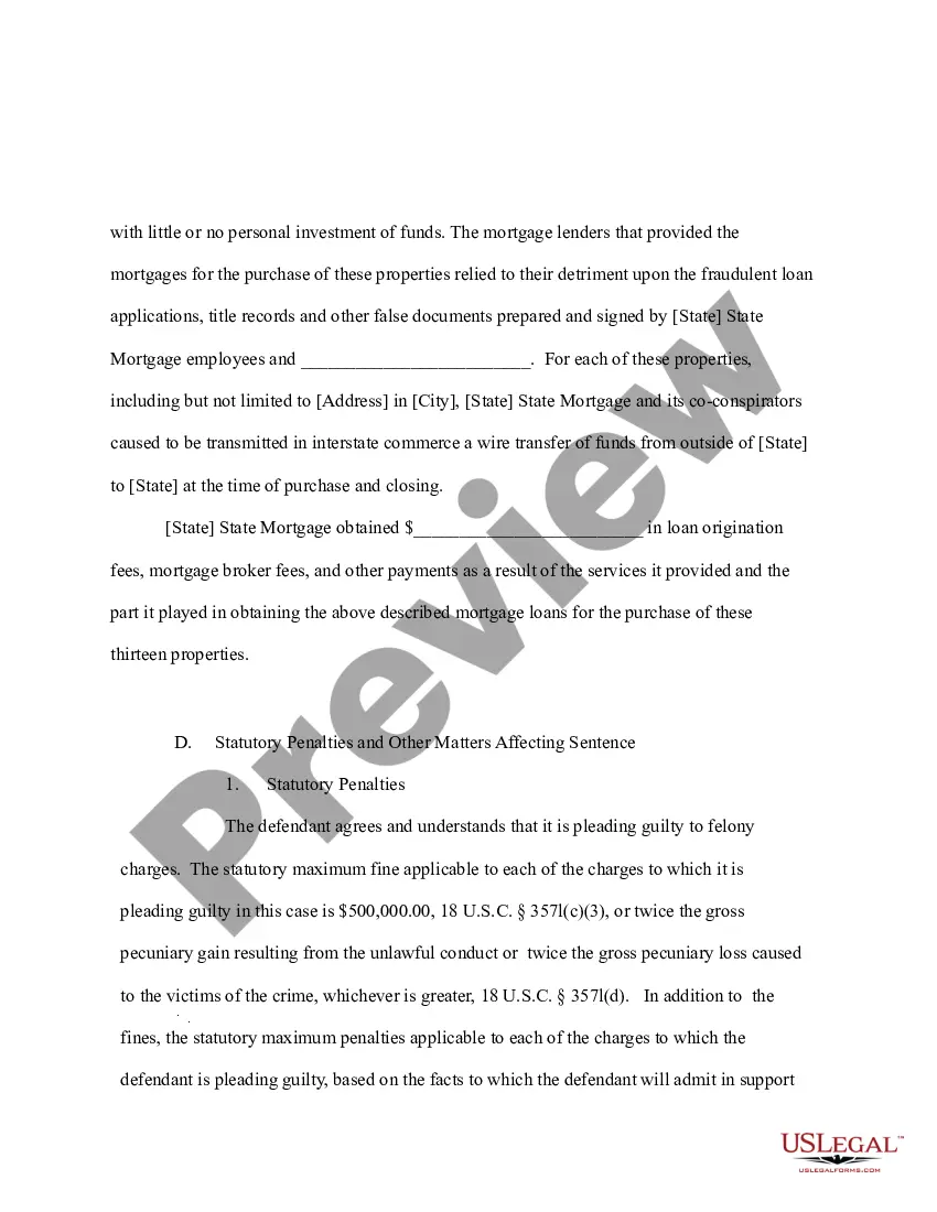 Get Plea Agreement of Corporation charged with Conspiracy and Wire Fraud Preview Plea Agreement of Corporation charged with Conspiracy and Wire Fraud