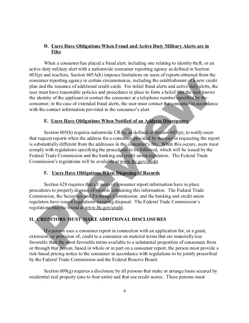 Get Notice To Users Of Consumer Reports - Obligations Of Users Under The FCRA Preview Notice To Users Of Consumer Reports - Obligations Of Users Under The FCRA