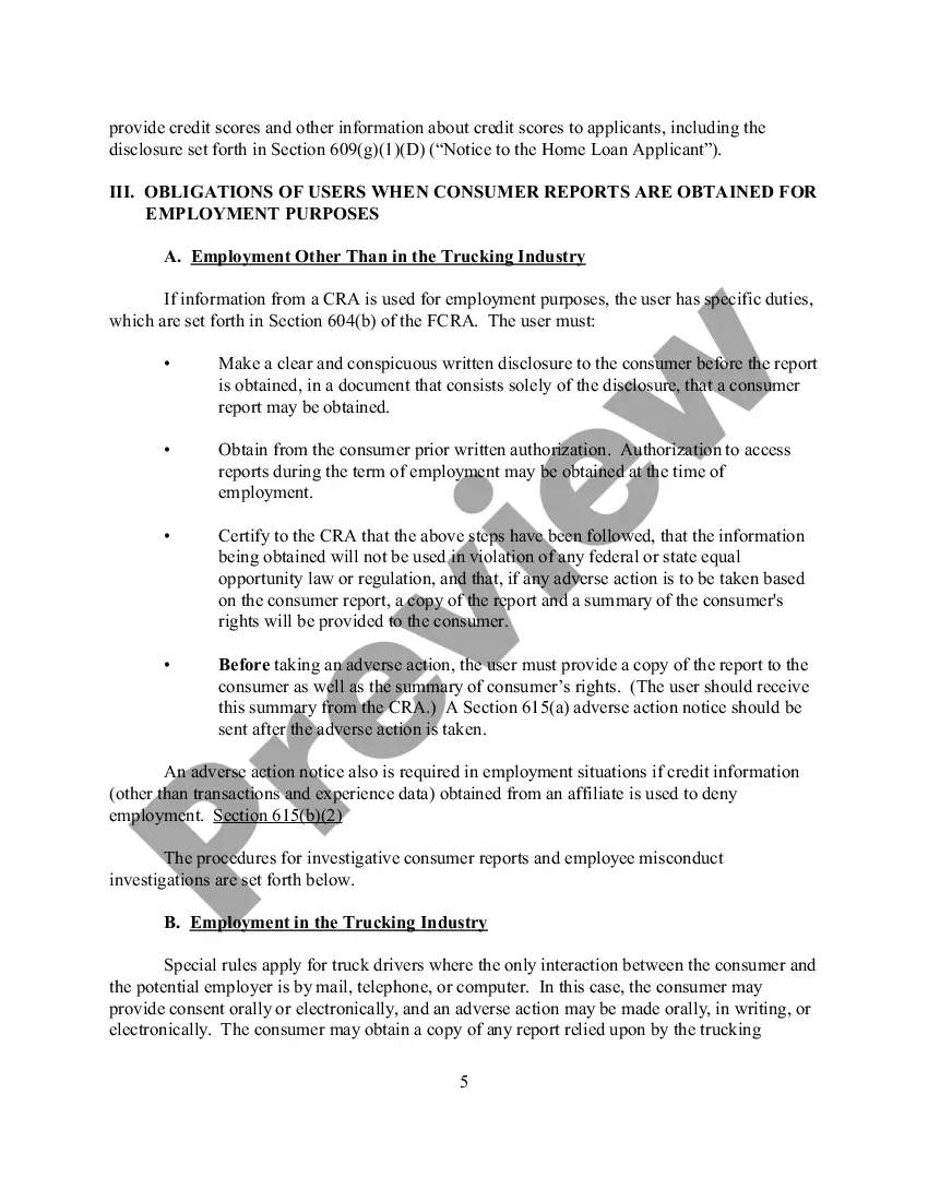 Get Notice To Users Of Consumer Reports - Obligations Of Users Under The FCRA Preview Notice To Users Of Consumer Reports - Obligations Of Users Under The FCRA