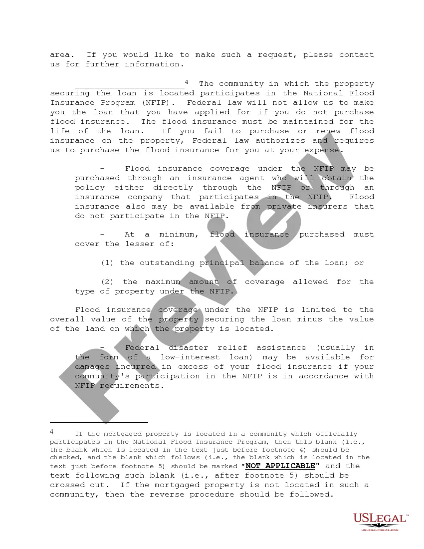 Get Notice of Special Flood Hazards Availability of Federal Disaster Relief Assistance Preview Notice of Special Flood Hazards Availability of Federal Disaster Relief Assistance