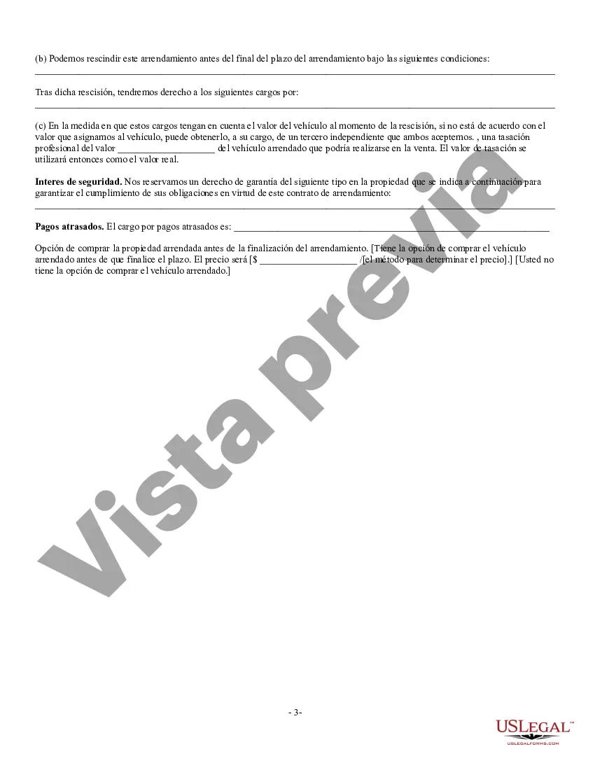 Get Formulario de divulgación de la Ley Federal de Arrendamiento para el Consumidor Preview Formulario de divulgación de la Ley Federal de Arrendamiento para el Consumidor