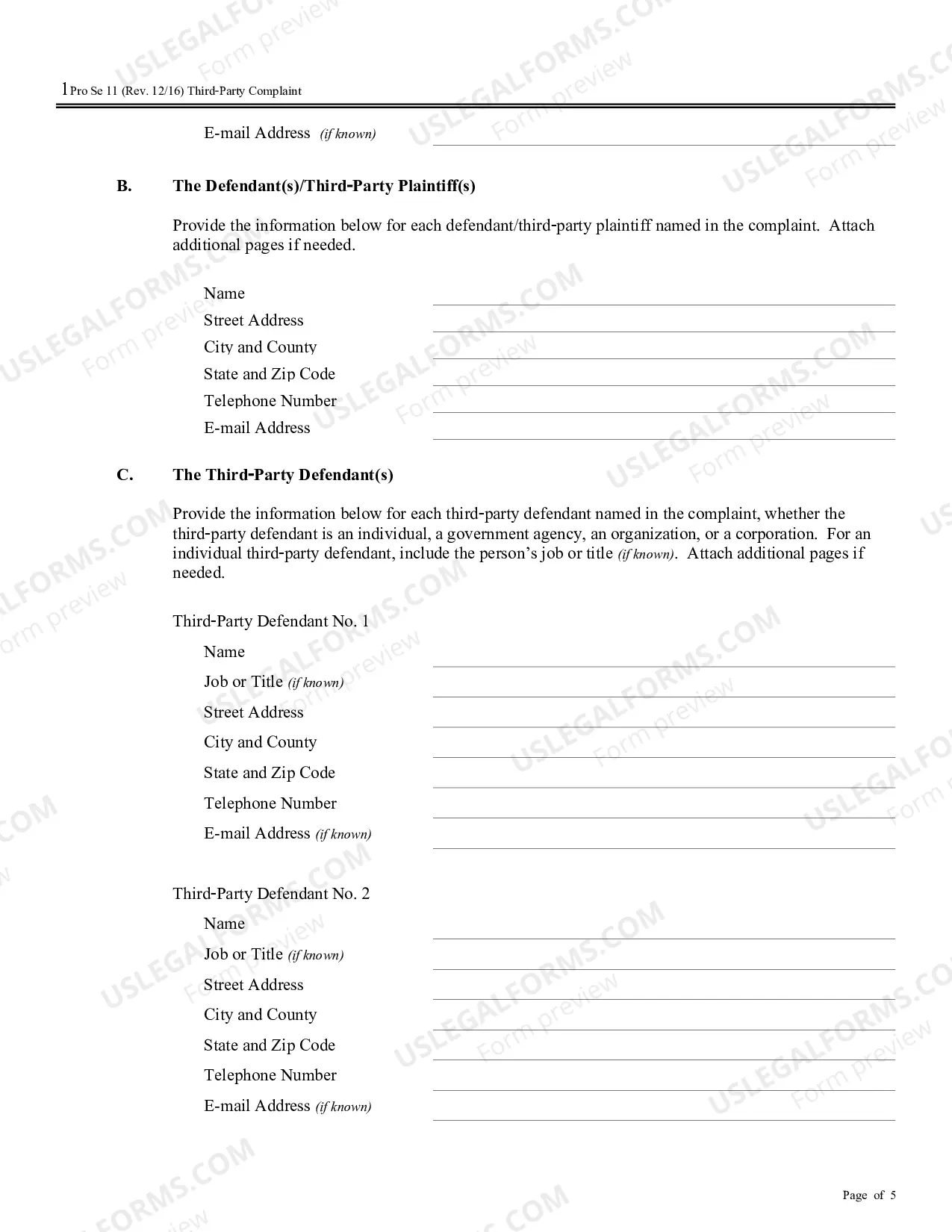 Preview Third Party Complaint