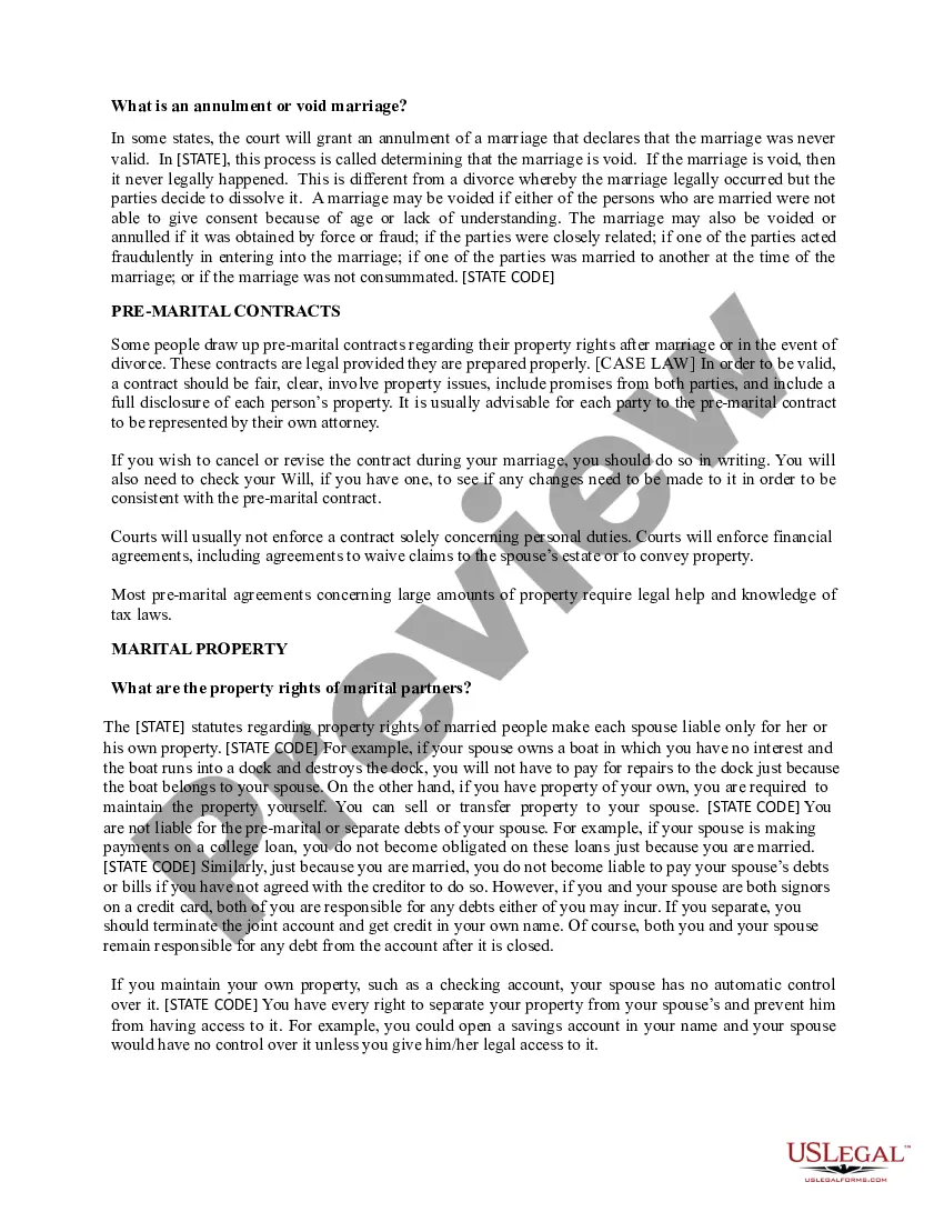 Preview Marriage and Domestic Partnerships: Common Questions