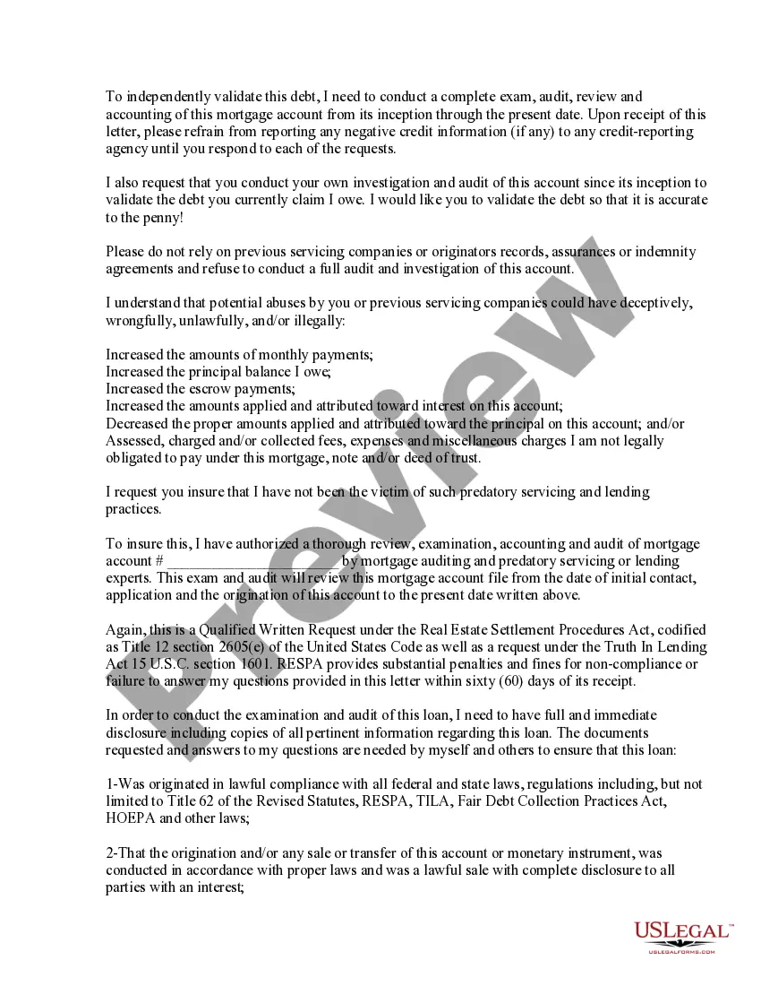Get Qualified Written RESPA Request to Dispute or Validate Debt Preview Qualified Written RESPA Request to Dispute or Validate Debt