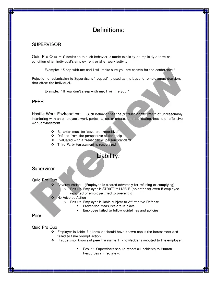 Preview Harassment Training Handbook - Sexual as well as other forms of Harassment - Workplace