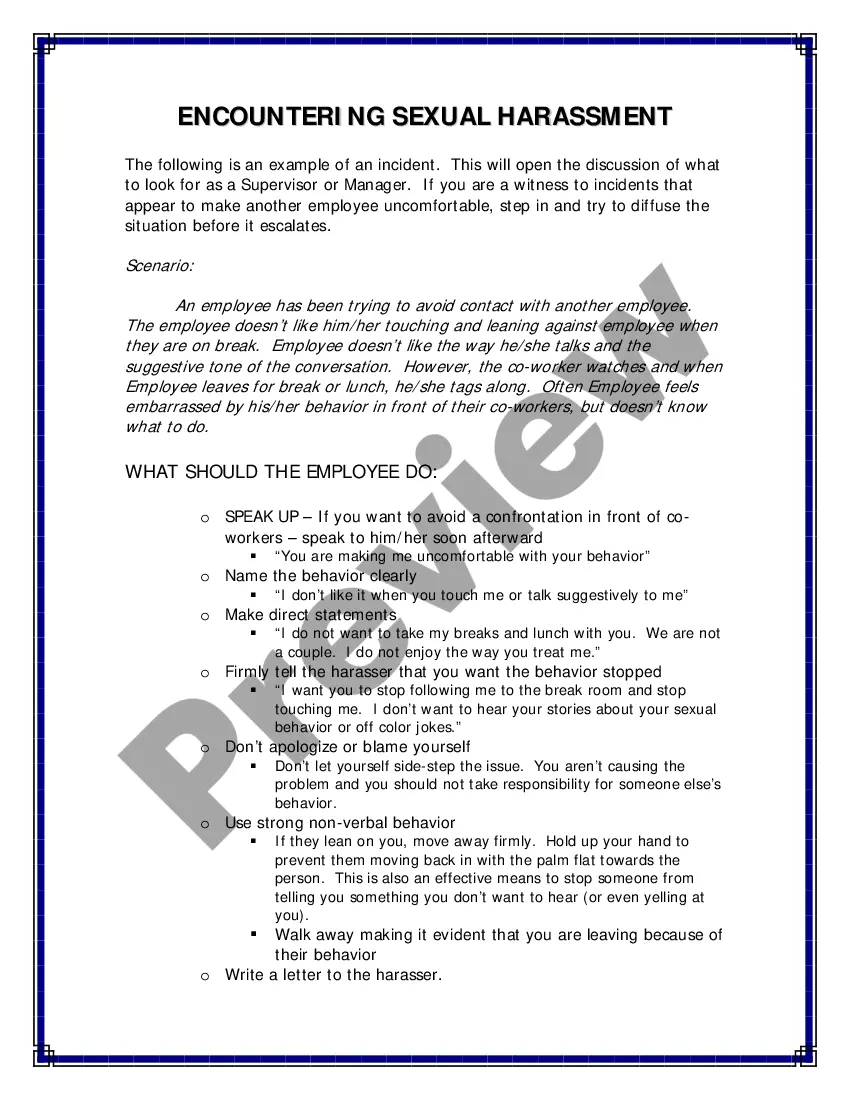 Preview Harassment Training Handbook - Sexual as well as other forms of Harassment - Workplace