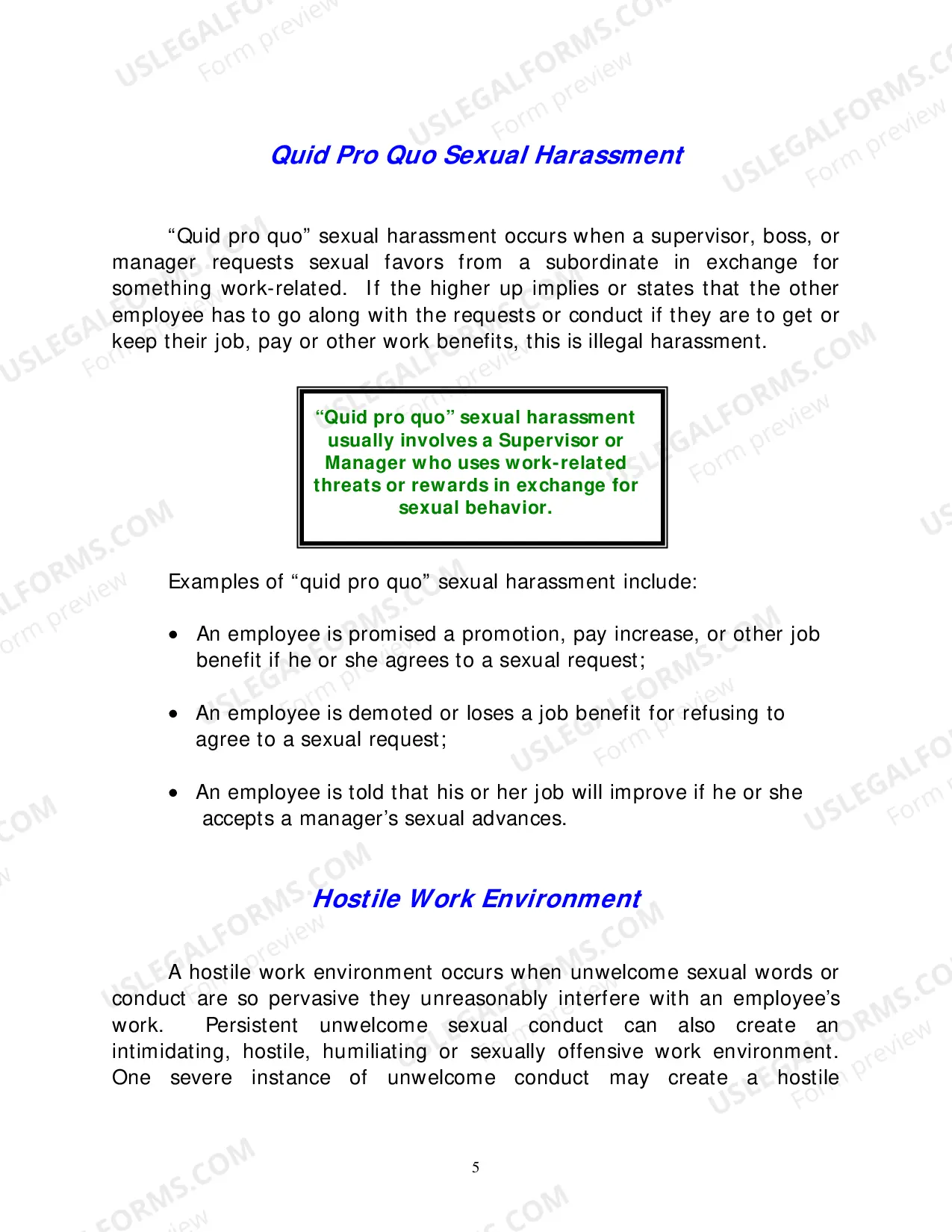 Preview Employee - Company Harassment Policy - Workplace