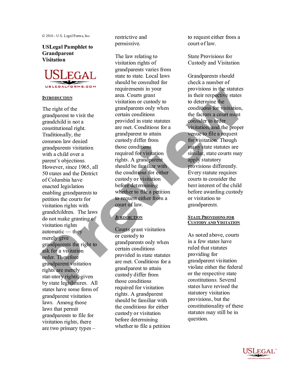 page 0 USLegal Guide to Grandparent Visitation preview