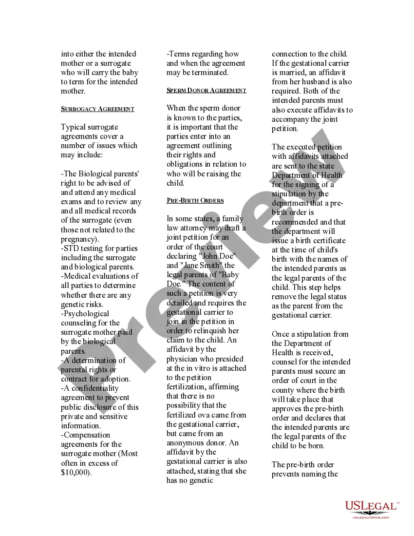 Get USLegal Guide to Surrogacy - Surrogate Preview USLegal Guide to Surrogacy - Surrogate