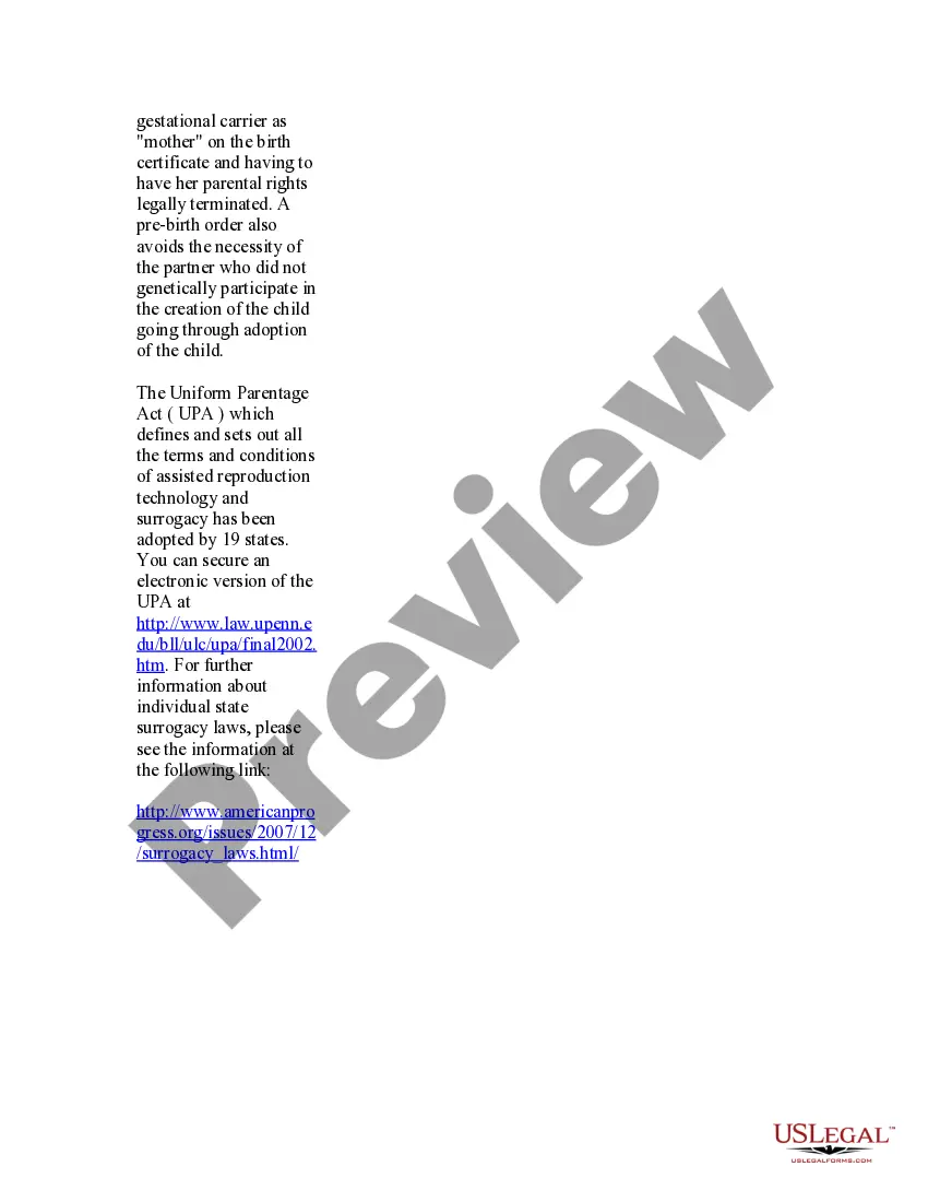 Get USLegal Guide to Surrogacy - Surrogate Preview USLegal Guide to Surrogacy - Surrogate
