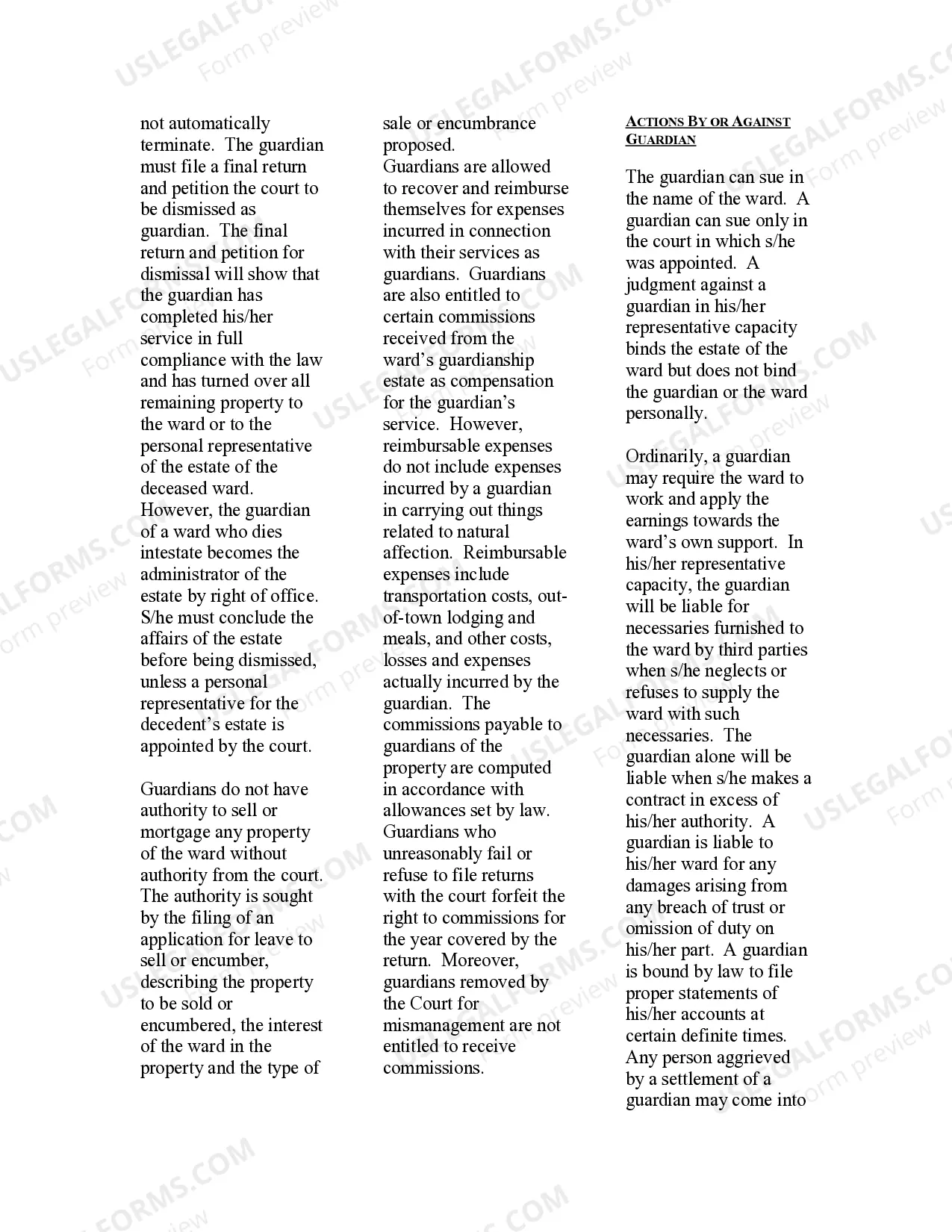 Preview USLegal Guide to Guardianship