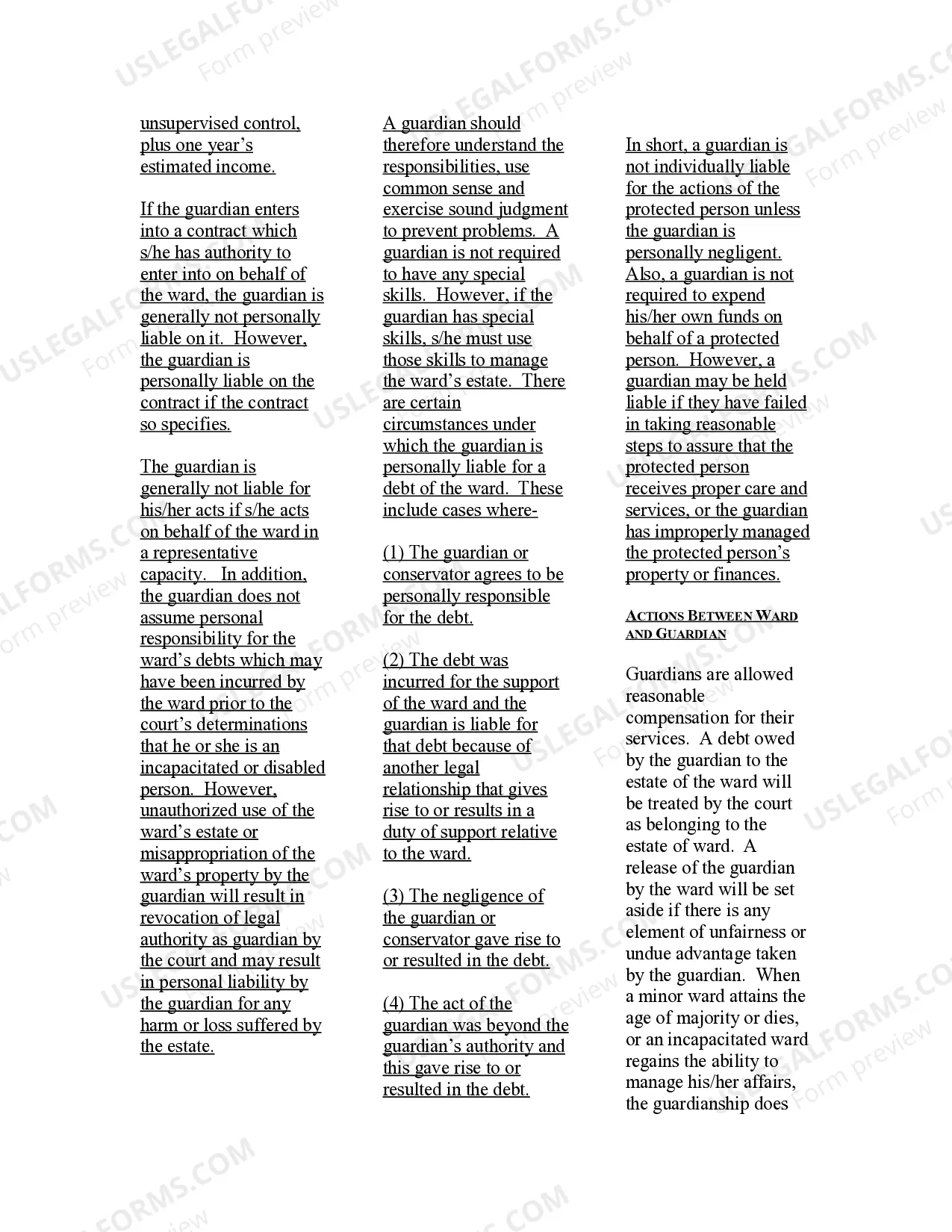 Preview USLegal Guide to Guardianship