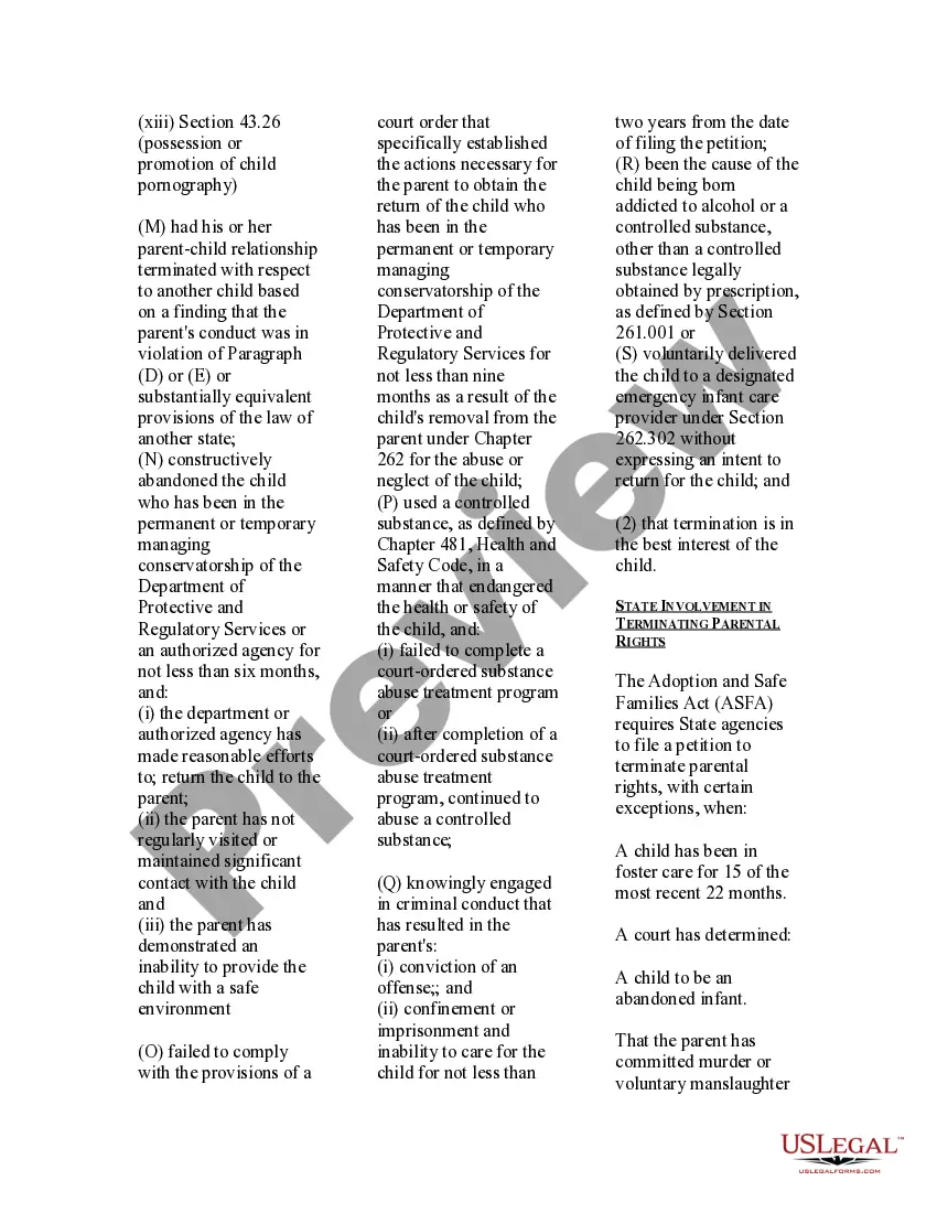 Preview USLegal Guide to Giving Up and Signing Over Parental Rights