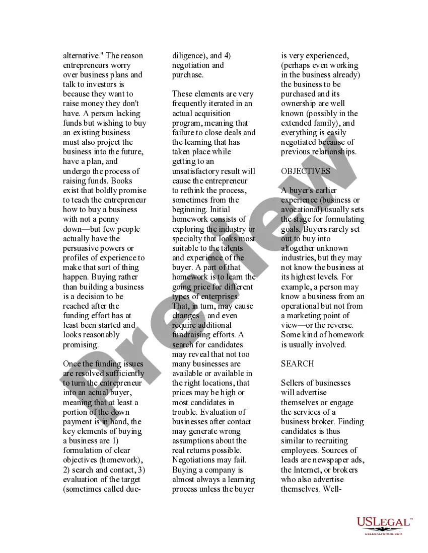 Preview USLegal Guide to Sale of a Business