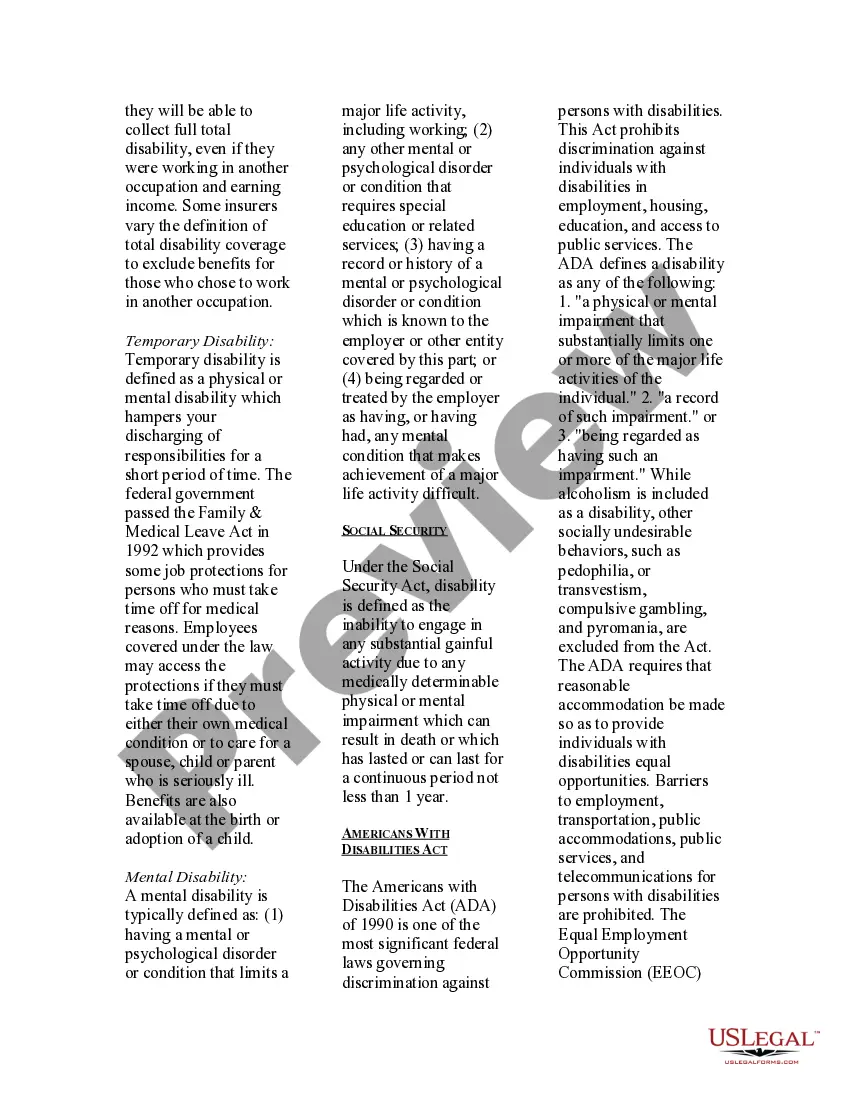 Get USLegal Guide to Disabled Adults Preview USLegal Guide to Disabled Adults