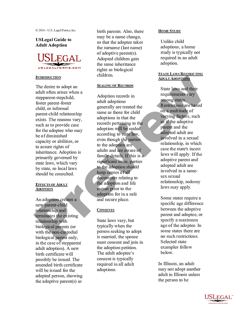 page 0 USLegal Guide to Adult Adoption preview