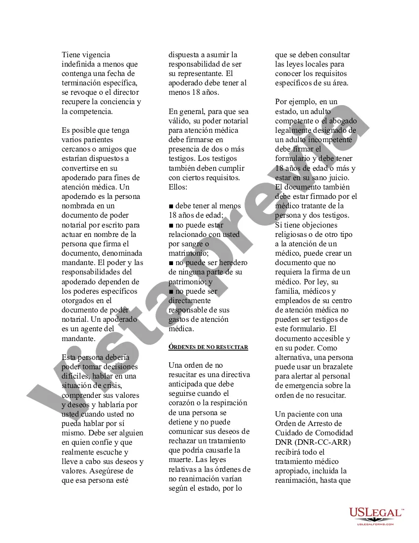 Preview Guía legal de EE. UU. para directivas anticipadas para la atención médica