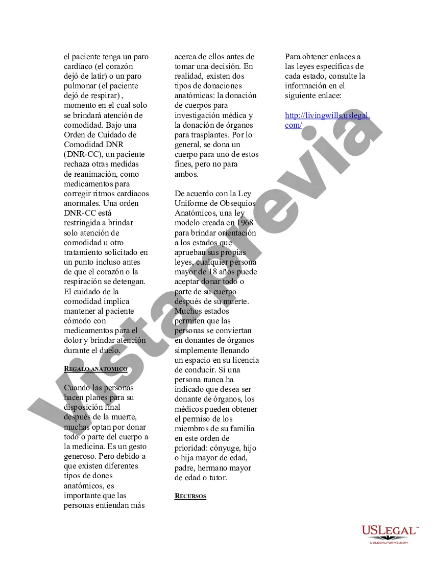 Preview Guía legal de EE. UU. para directivas anticipadas para la atención médica