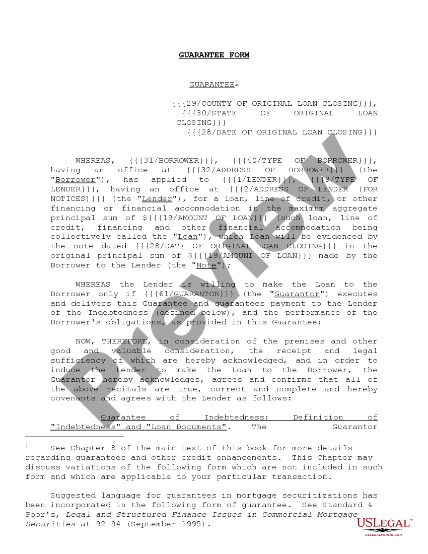 Guarantee Form and Variations US Legal Forms