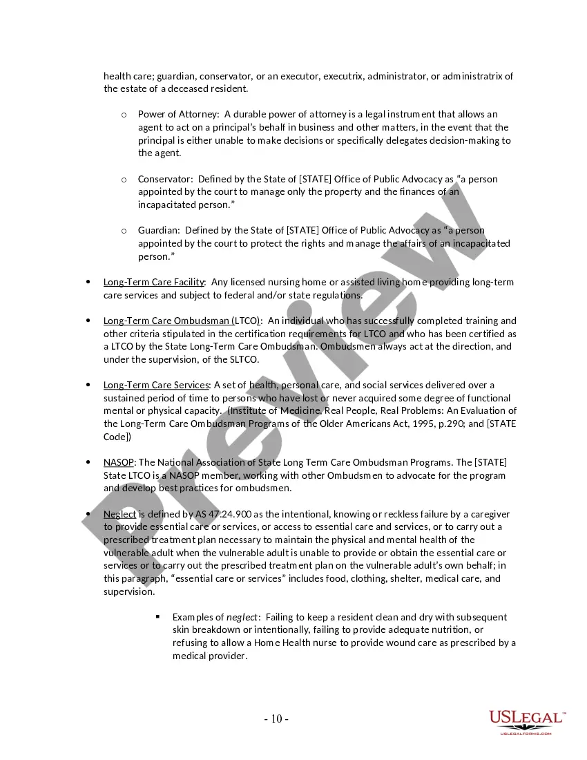 Preview Long-term Care Ombudsman Program Policies and Procedures