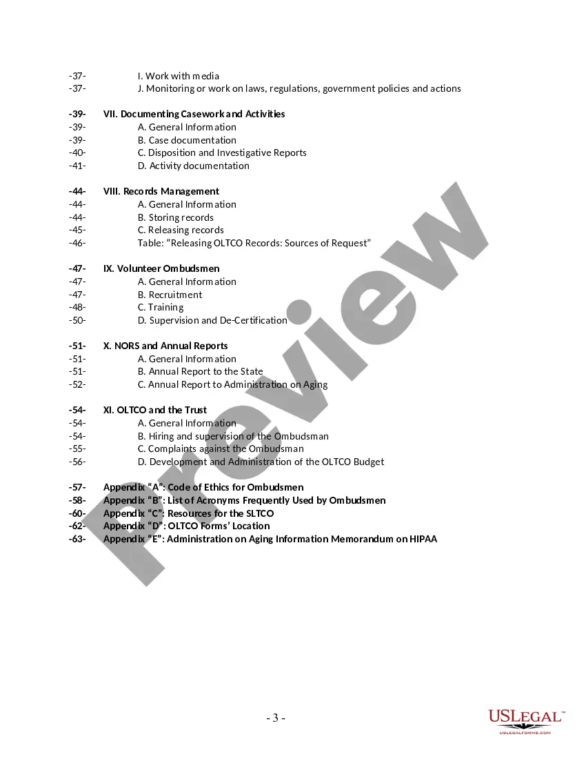 Preview Long-term Care Ombudsman Program Policies and Procedures