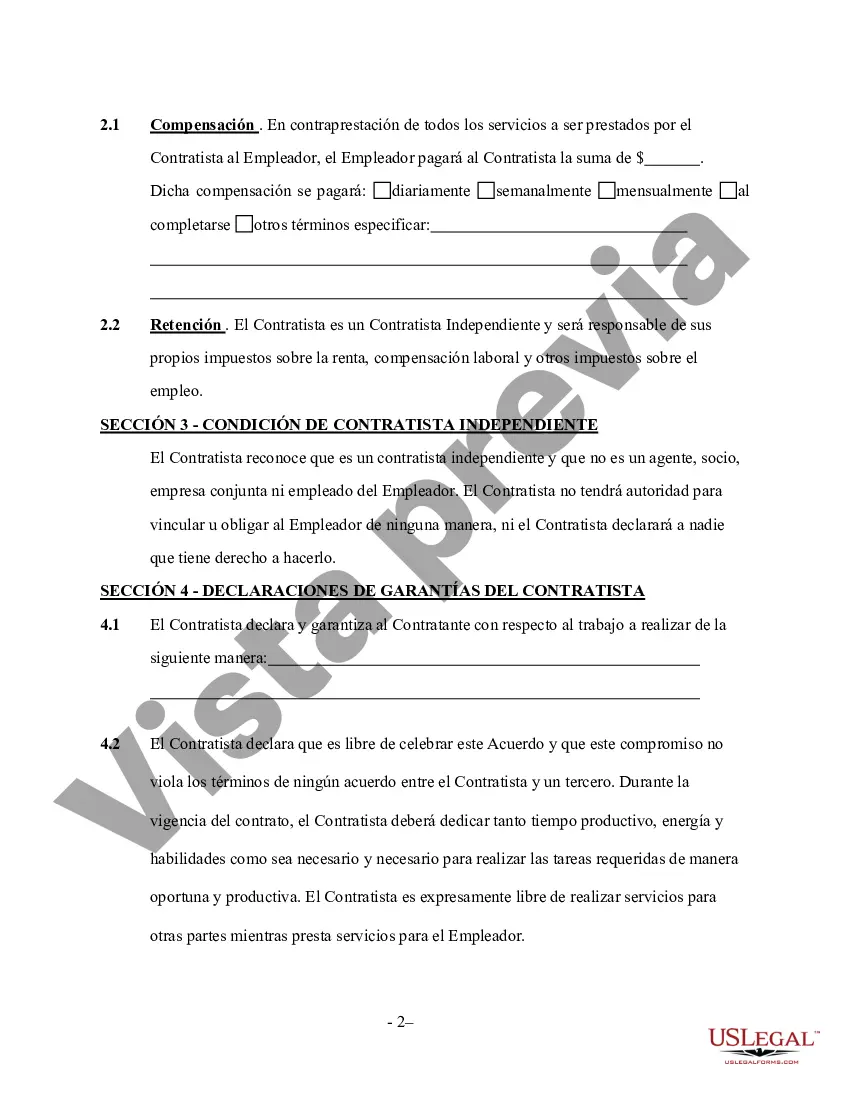 Preview Contrato de servicio de desconexión de cable: contratista independiente autónomo