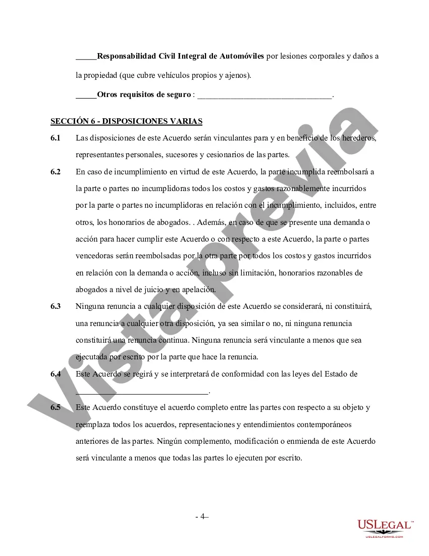 Preview Contrato de Servicios de Carpintería - Contratista Independiente Autónomo